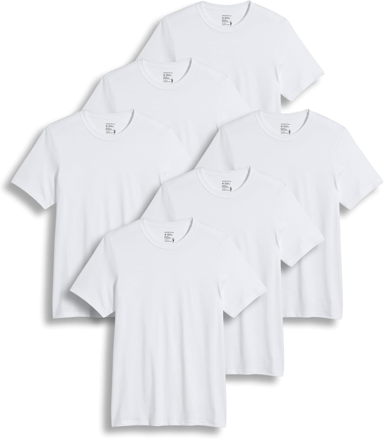 Jockey Men's Big & Tall Classic Crew Neck Undershirt 6 Pack