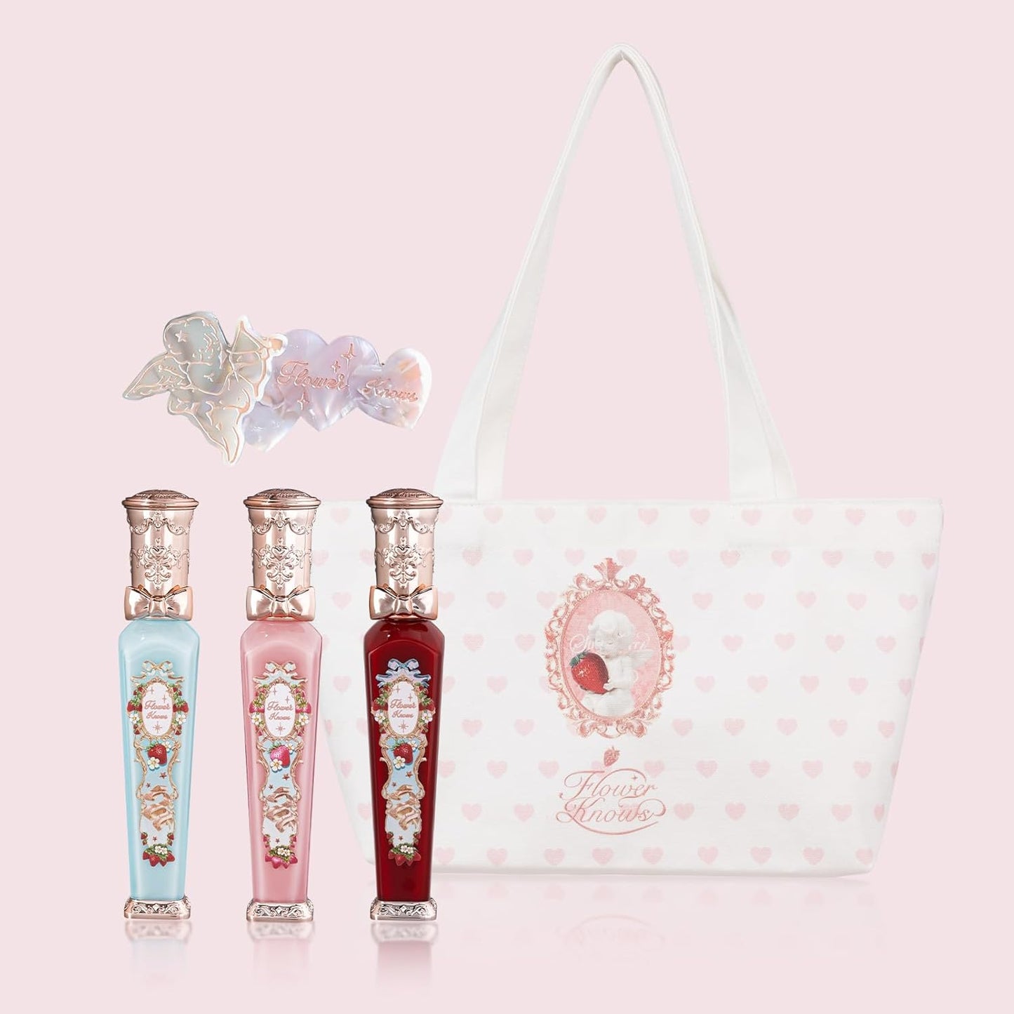 Flower Knows Strawberry Rococo Cloud Lip Cream Set with Tote