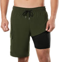 BRISIRA Mens Swim Trunks 9 in Inseam - Compression Liner Comfort soft
