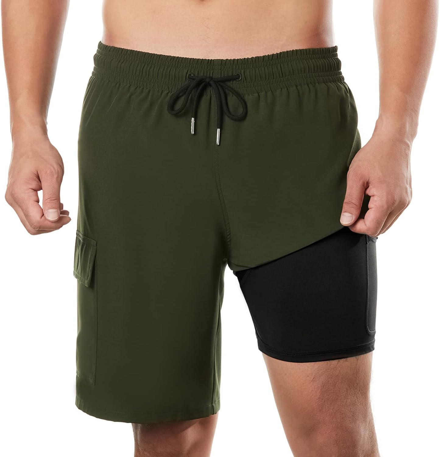 BRISIRA Mens Swim Trunks with 9 Inch Inseam for Comfort