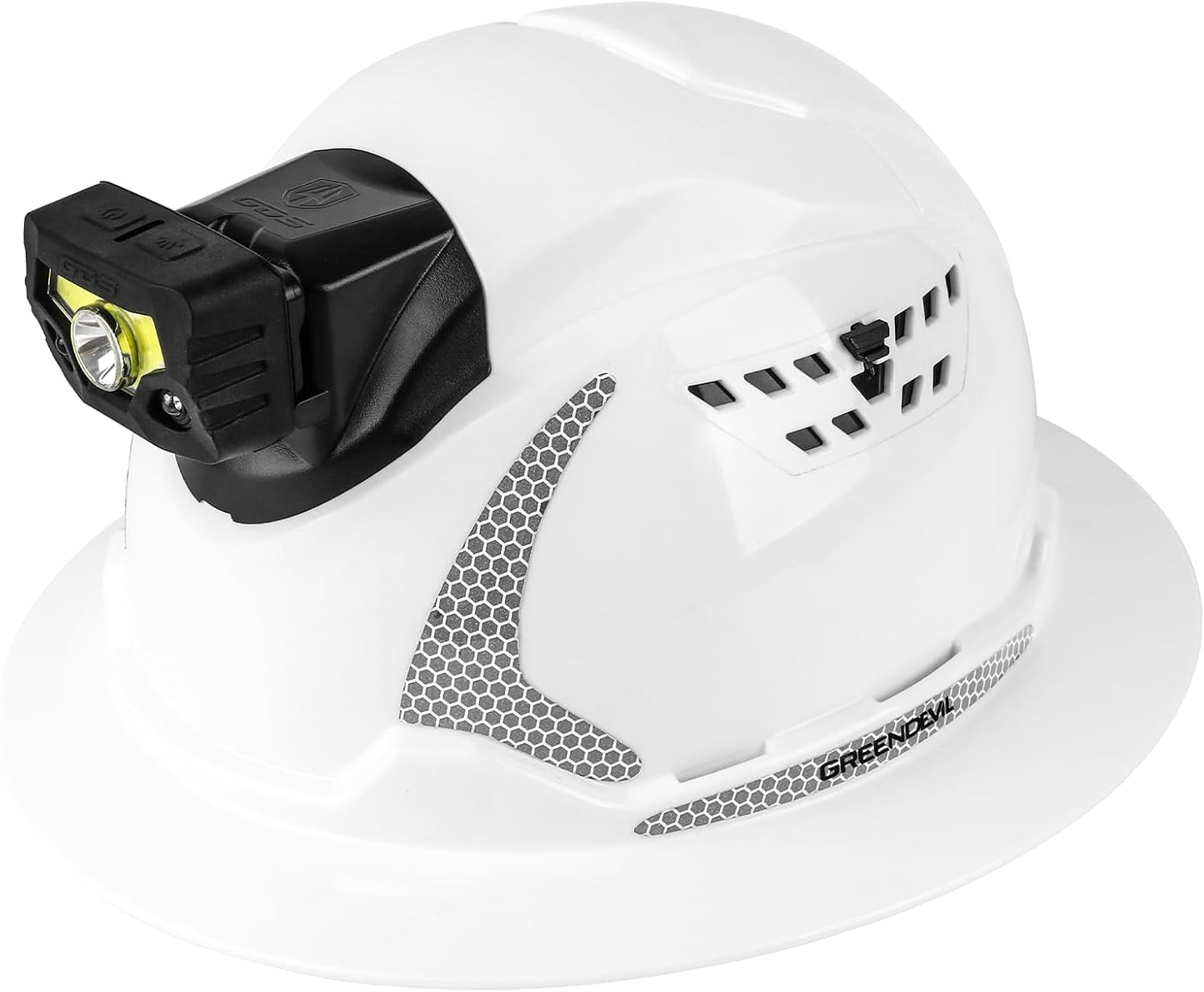 Matrix Full Brim Hard Hat with Headlight for Safety and Comfort