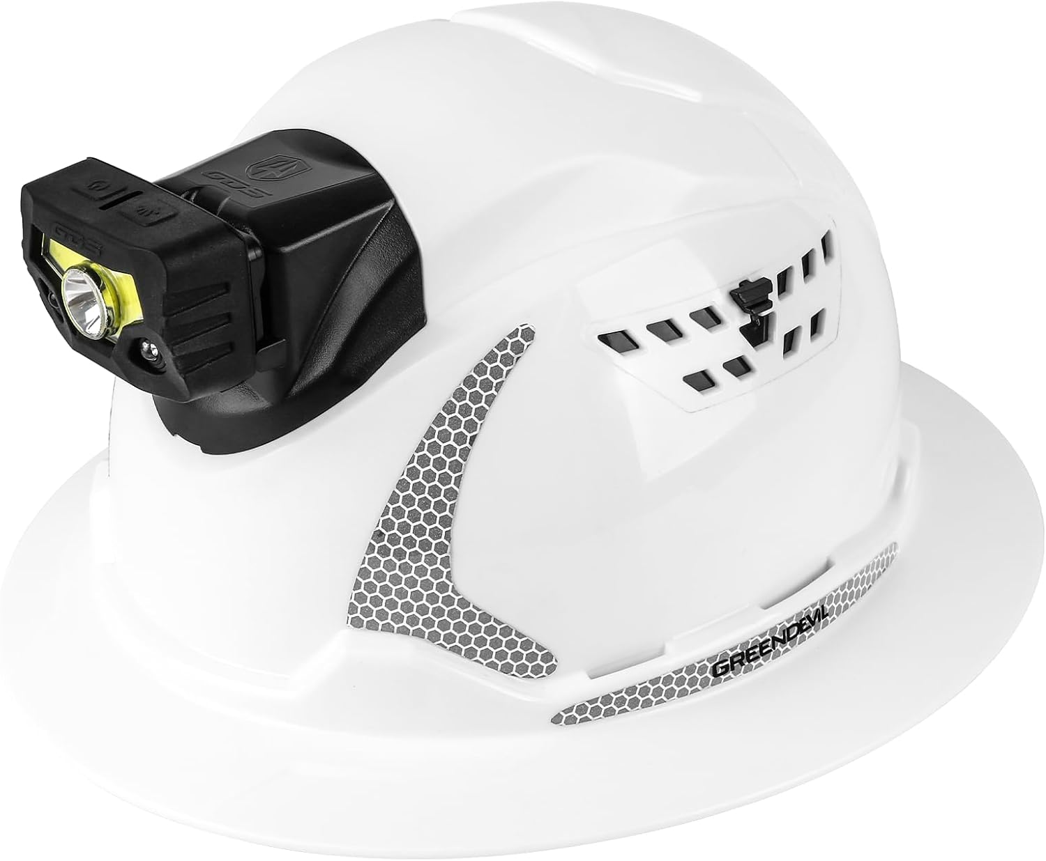 Matrix Full Brim Hard Hat with Headlight for Safety and Comfort