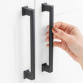 6-1/4 in Hole Centers Matte Black Cabinet Pulls 10 Pack - Solid Metal