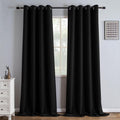 Black Blackout Curtains 96 in Length 2 Panels Set - Deep Light