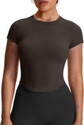 Aoxjox Women's GEO Baby Tee Crop Top - Flattering Fit for Workouts