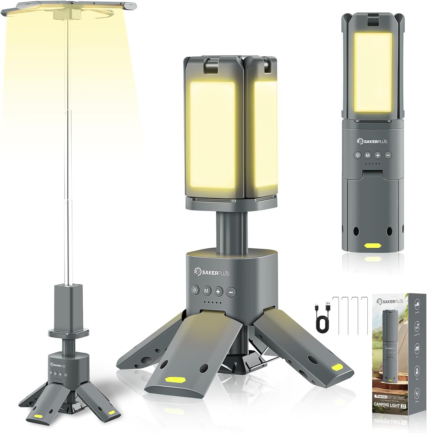 Portable Rechargeable Camping Lantern - Bright Light, Power Supply for Outdoor Adventures