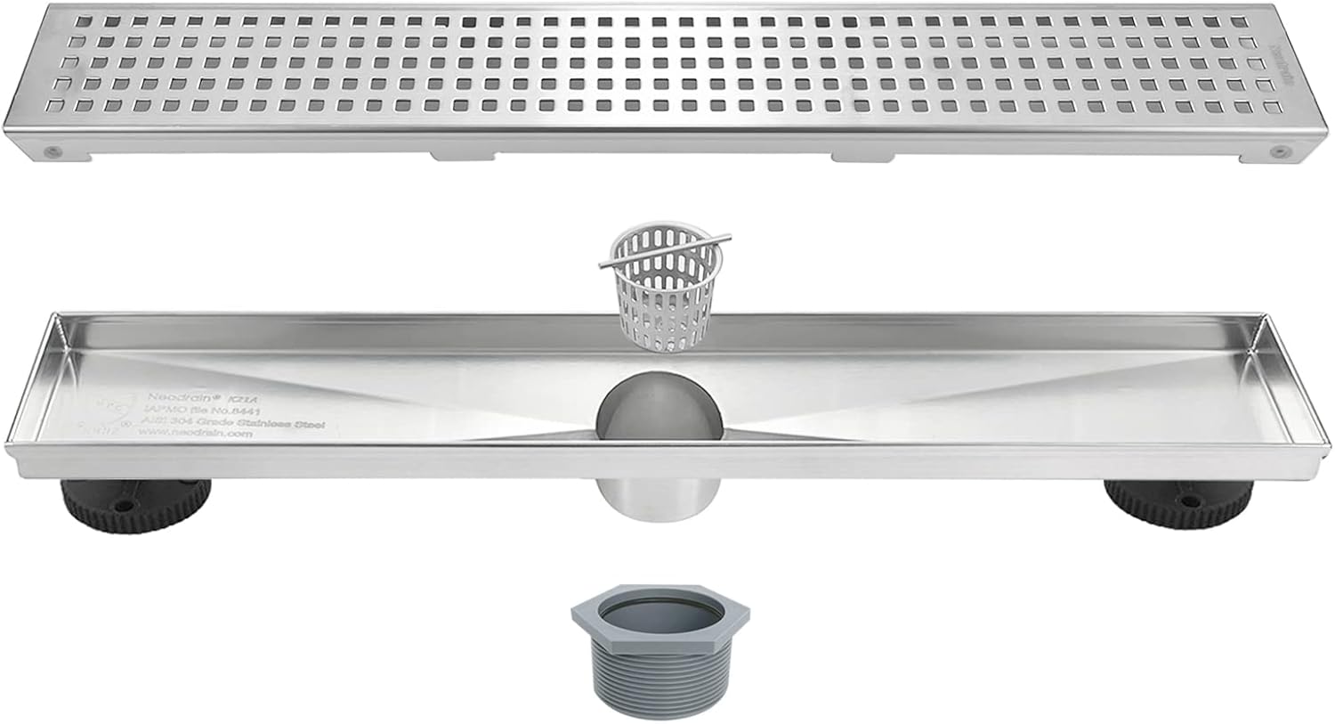 Neodrain 18-Inch Brushed Linear Shower Drain for Modern Bathrooms
