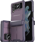 Purple Rugged Case for Samsung Galaxy Z Flip 4 and Flip 3 - Semi-Auto