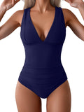 Eomenie One Piece Swimsuit for Women Tummy Control Plunge V Neck its