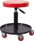 Rolling Pneumatic Creeper Stool - Padded Adjustable Mechanic Seat