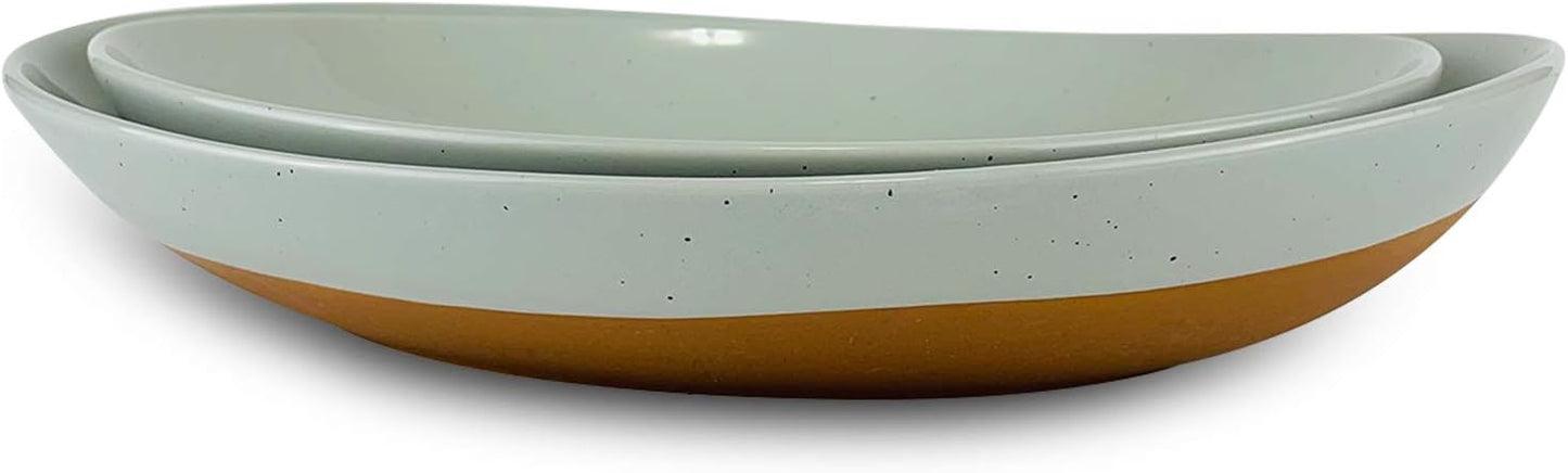 Mora Ceramic Large Serving Bowls Set for Modern Entertaining