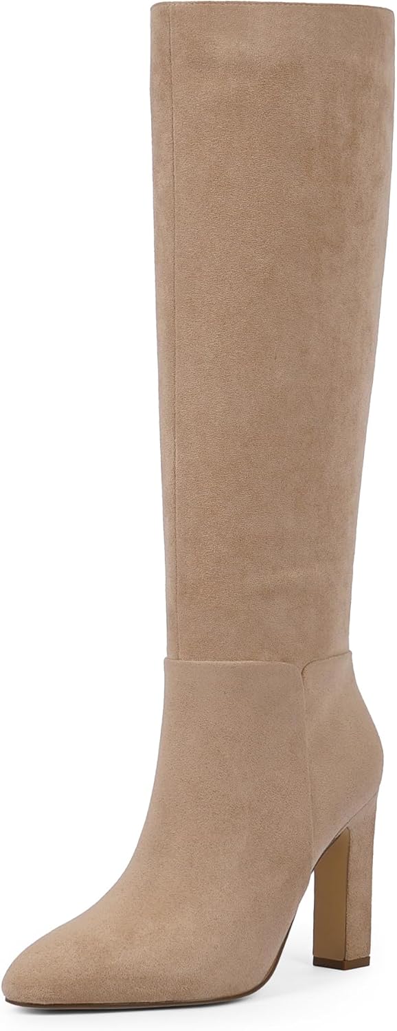 Women Knee High Boots with Chunky Block Heel for Style