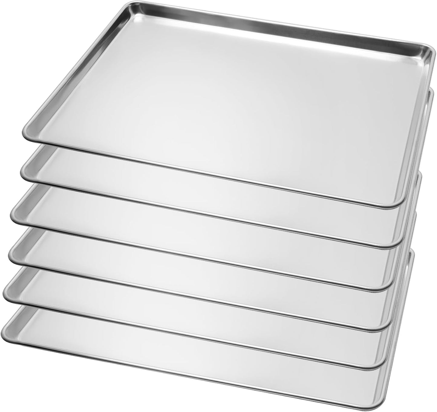 6 Pack Full Size Baking Sheet Pan for Oven and Freezer Use