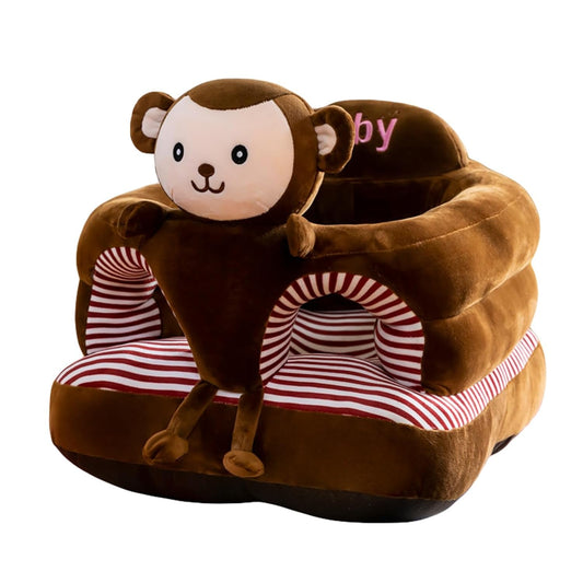 Cute Monkey Baby Floor Chair - Supportive Plush Seat for 3-24 Months