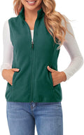 Women's Fleece Vest with Zip Pockets - Cozy Sleeveless Layer