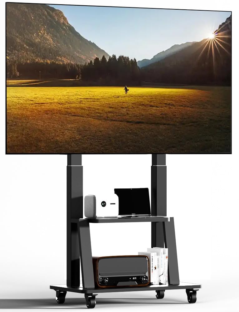 Mobile TV Cart Rolling Stand for 42 to 100 inch TVs