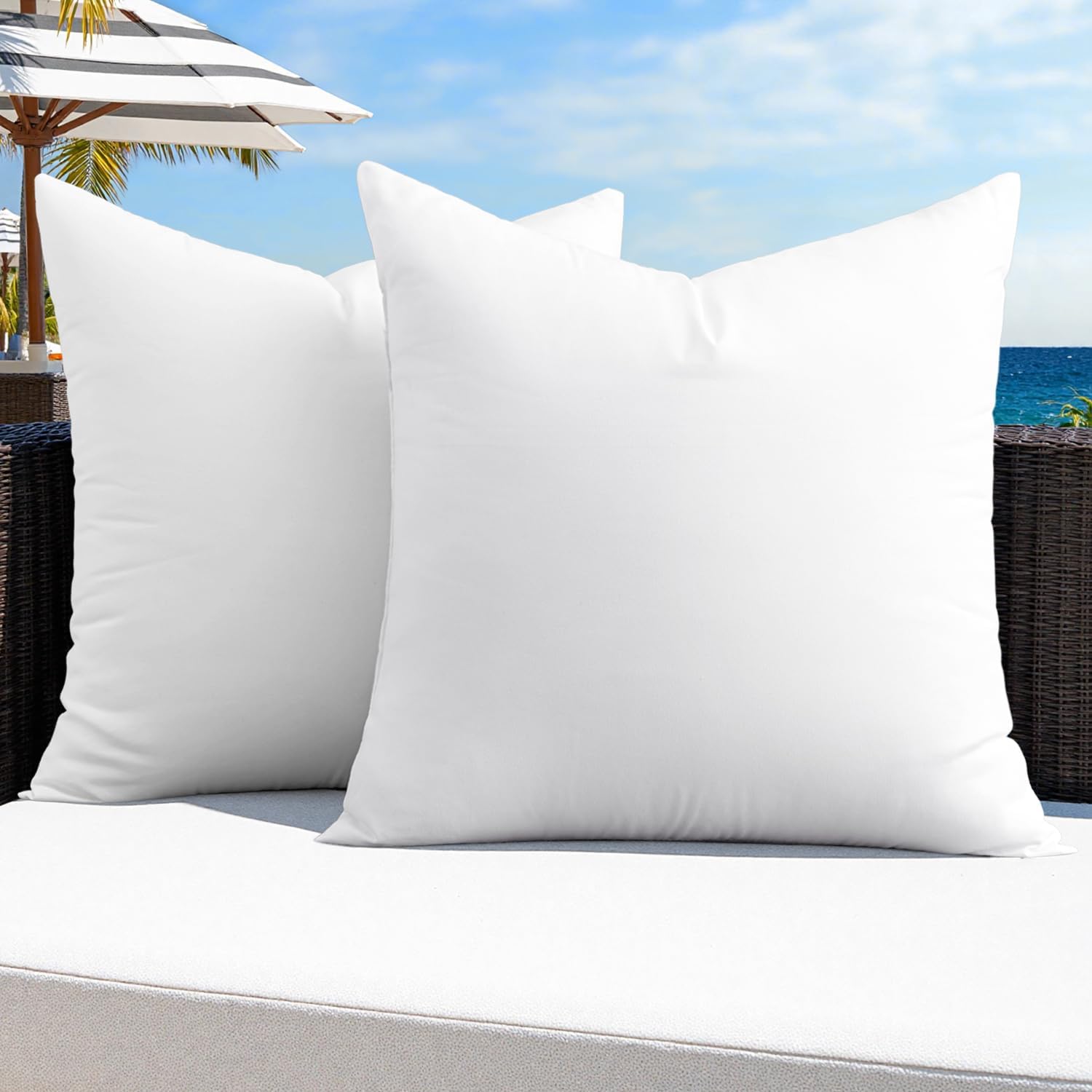 MIULEE 26x26 Outdoor Pillow Inserts for Water-Resistant Comfort
