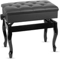 Piano Bench 3 in Padded Cushioned Stool with Storage - Adjustable Seat