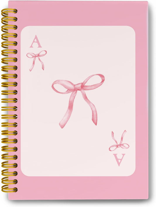 LiTiu Preppy Spiral Notebook 80 Sheets Pink Girly Style Journal