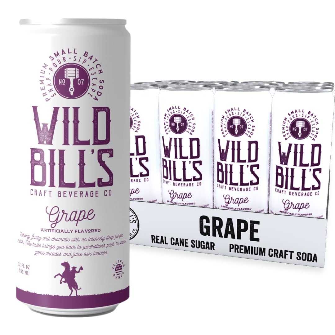 Wild Bill's Grape Soda Classic Craft Soda Pop 12 Pack