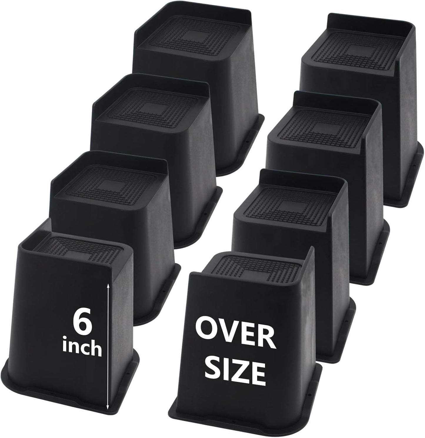 8 Pack Bed Risers 6 Inch Heavy Duty for Furniture Stability