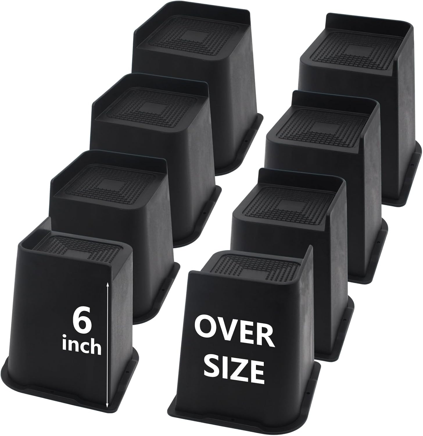 8 Pack Bed Risers 6 Inch Heavy Duty for Furniture Stability