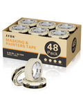 48 Rolls Masking Tape 1 in Wide Bulk - Precise, Residue-Free Edges