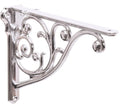 Polished Nickel Shelf Bracket 8 in 4 Pack - Decorative Heavy Duty