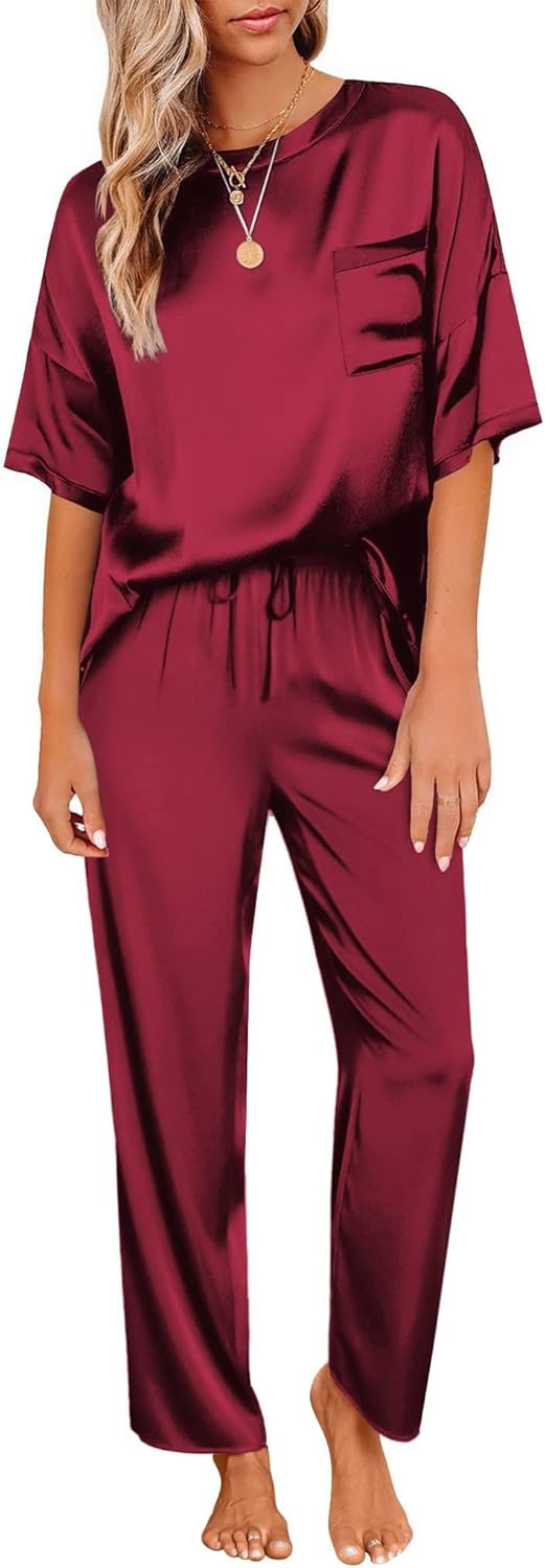 Ekouaer Womens Satin Silky Pajama Set for Ultimate Comfort