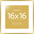 16x16 Gold Picture Frame with Mat for Stylish Home Decor