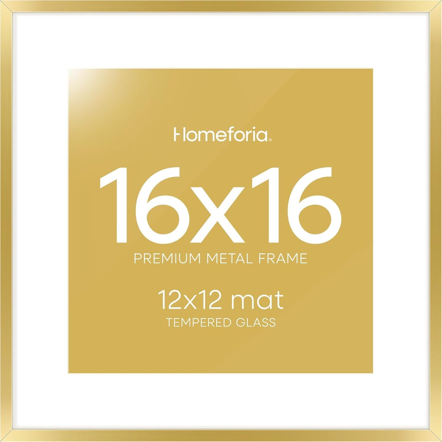 16x16 Gold Picture Frame with Mat for Stylish Home Decor