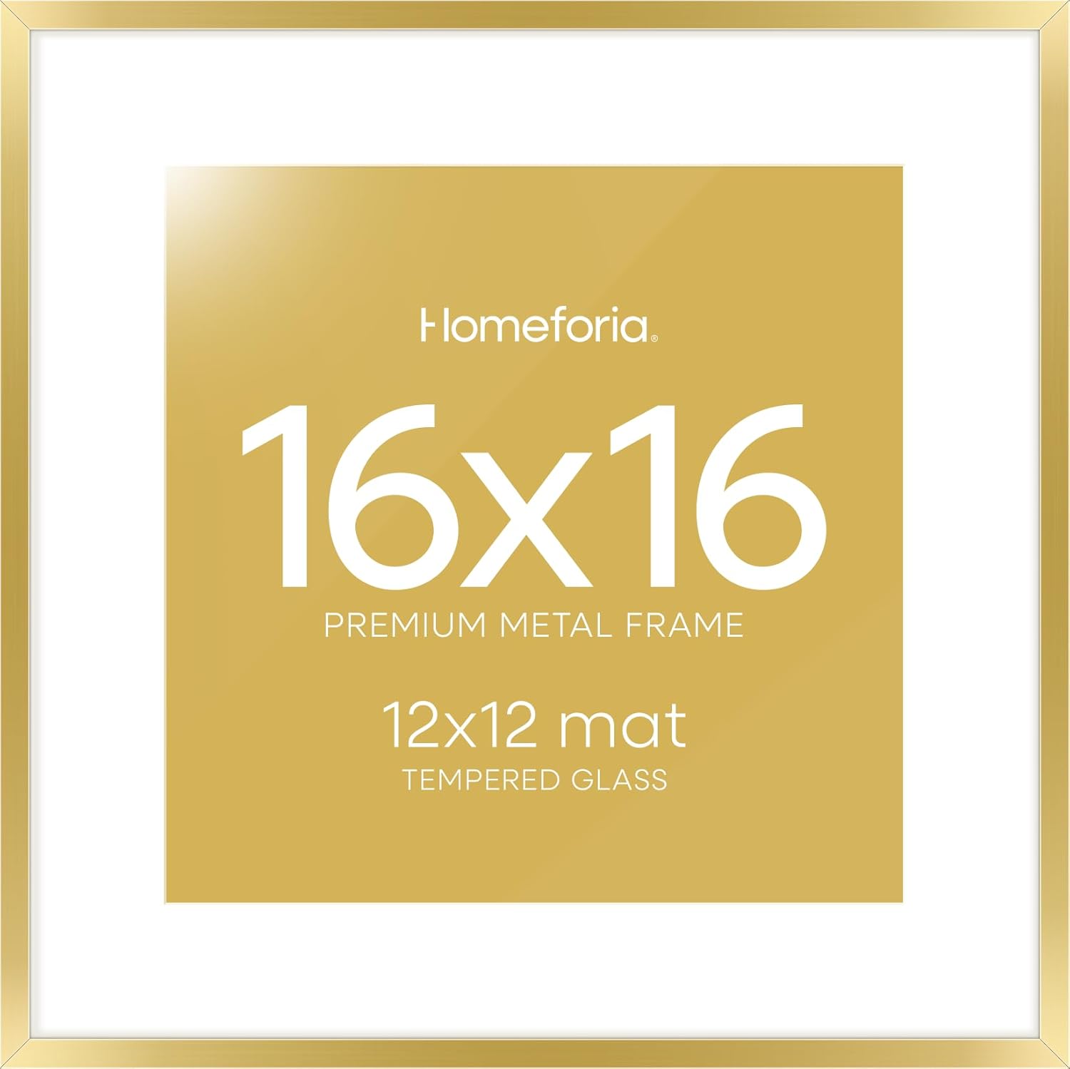 16x16 Gold Picture Frame with Mat for Stylish Home Decor
