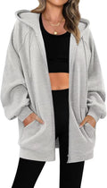 Women's Oversized Zip Up Hoodie S-3XL - Fleece Sweatshirt Jacket