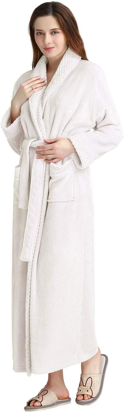 Hellomamma Plush Soft Fleece Bathrobe for Women - Cozy Comfort