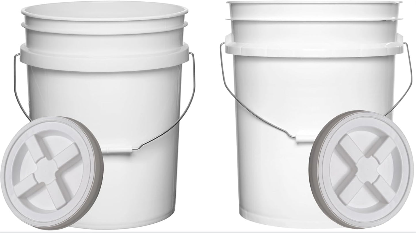 Food Grade 5 Gallon Plastic Bucket with Air Tight Lid for Storage