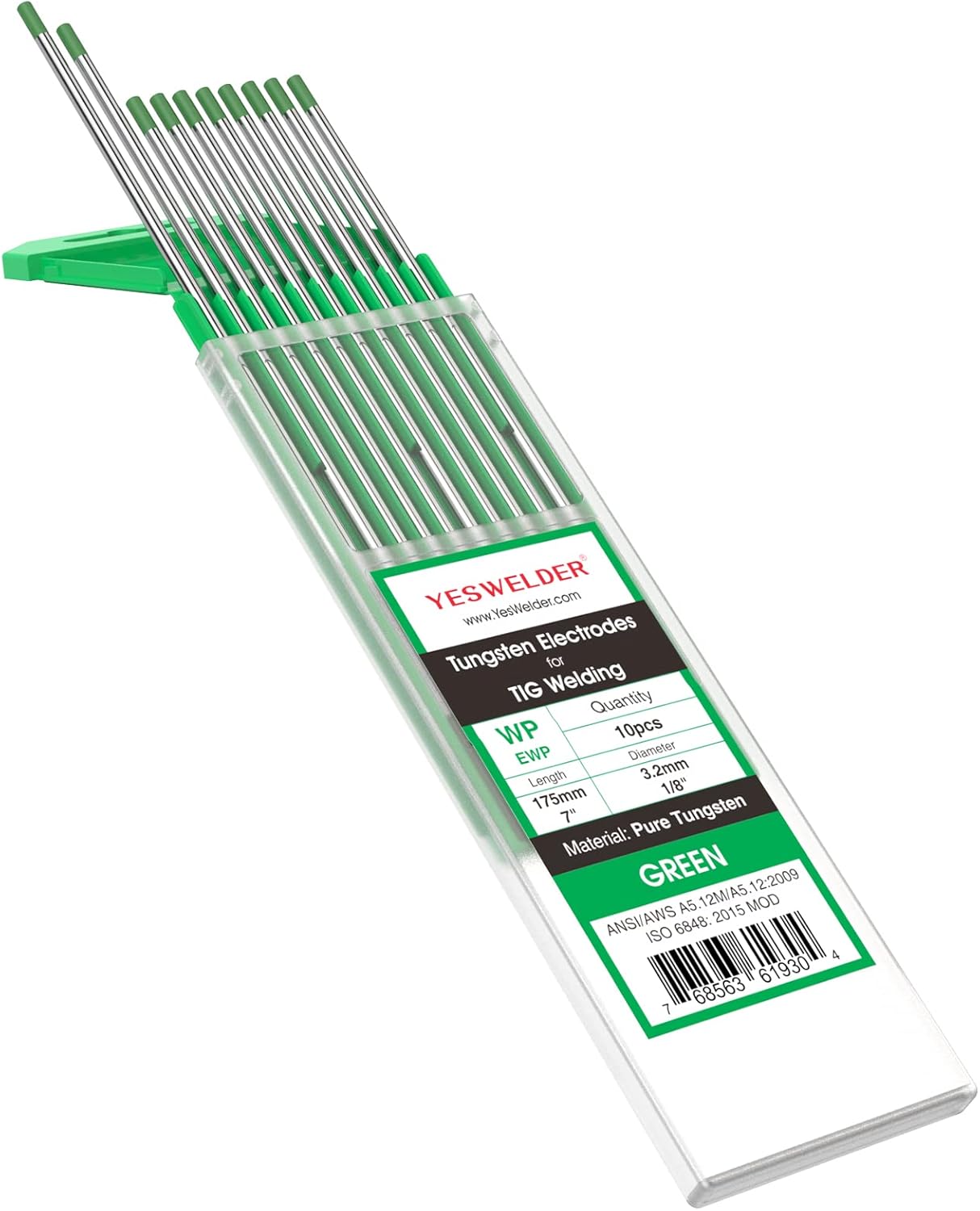 YESWELDER TIG Welding Tungsten Electrode Pure Tungsten 1/8in x 7