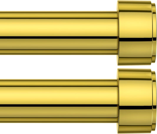 Adjustable Gold Curtain Rod Set for Windows 32-120 Inch