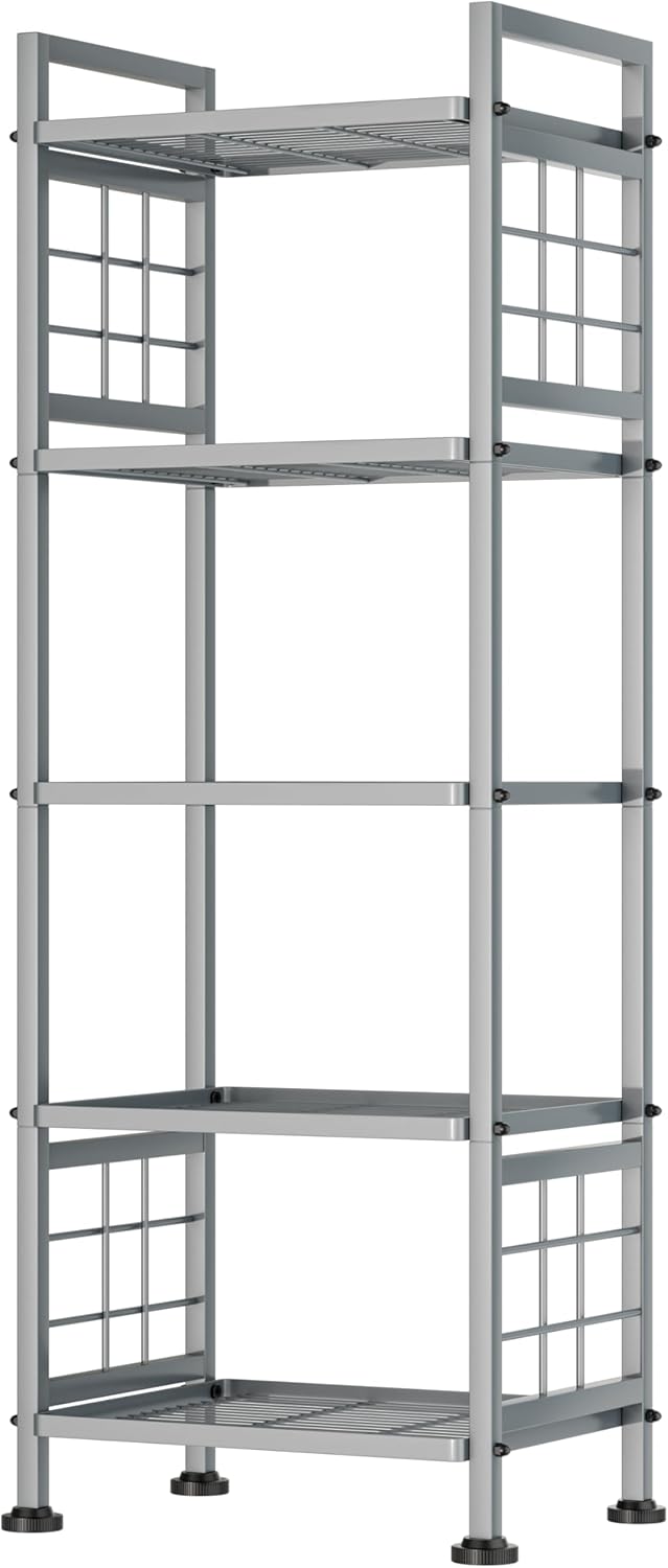 GIOTORENT 5-Wire Standing Storage Shelf for Kitchen and Bathroom