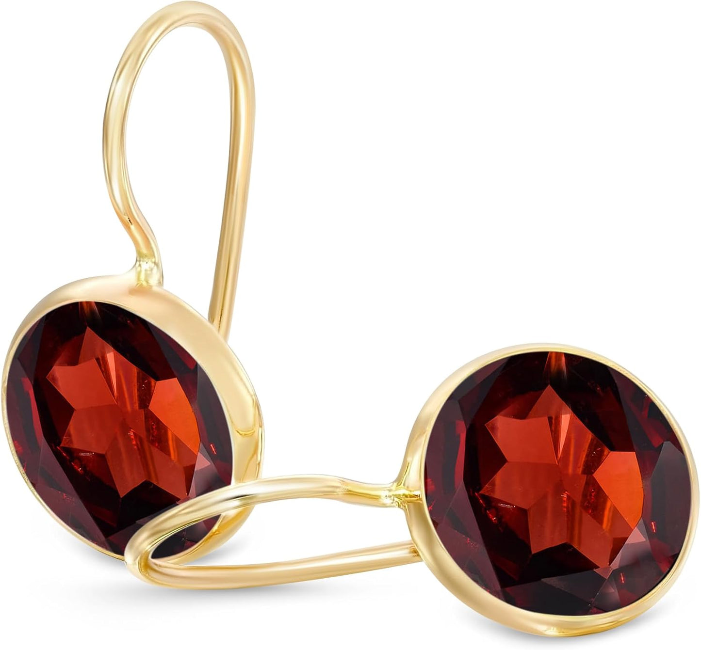 14k Solid Yellow Gold Gemstone Earrings for Birthstone Lovers