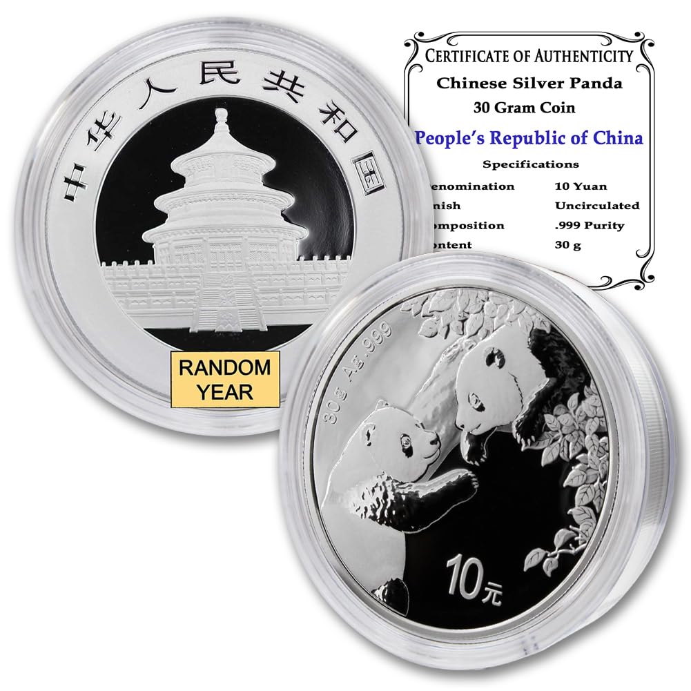2016 - Present 30 g Chinese Silver Panda Coin Brilliant Uncirculated