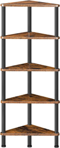 Corner Shelf Stand 5-Tier Corner Bookshelf - Small Space Organizer