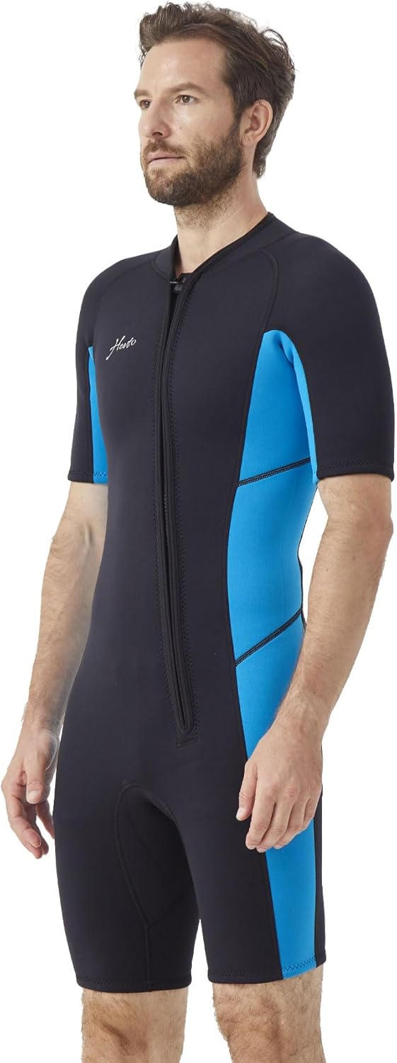 Hevto Wetsuits Men 3/2mm Neoprene Front Zip Shorty Full Suit