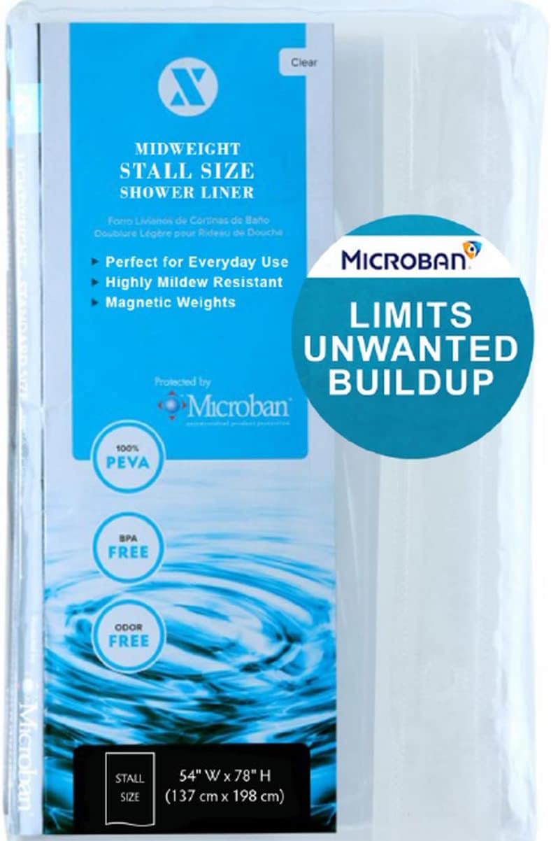 Microban 54x78 Shower Curtain Liner - Clear