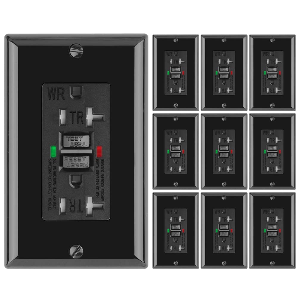 POWAWINI GFCI Outlet 10 Pack - Weather Resistant & Durable