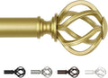 Gold Curtain Rods for Windows 72 to 144 in - Heavy Duty Adjustable
