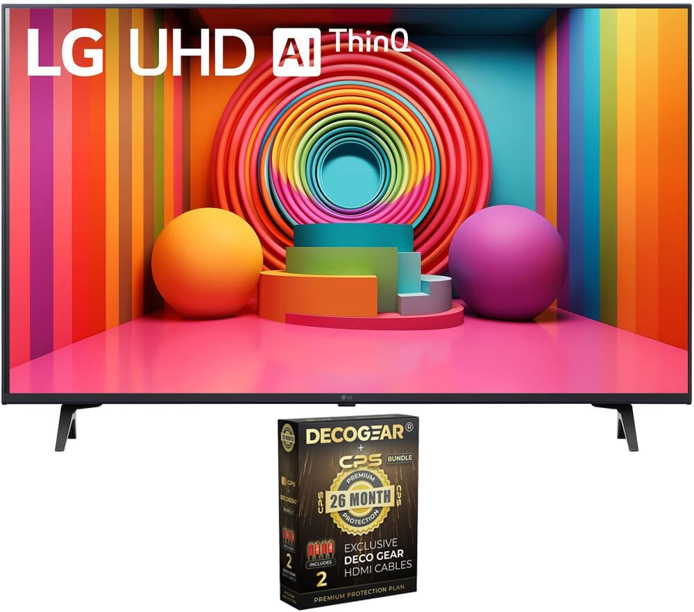 LG 43-Inch 4K Smart TV Bundle + 2 YR Protection