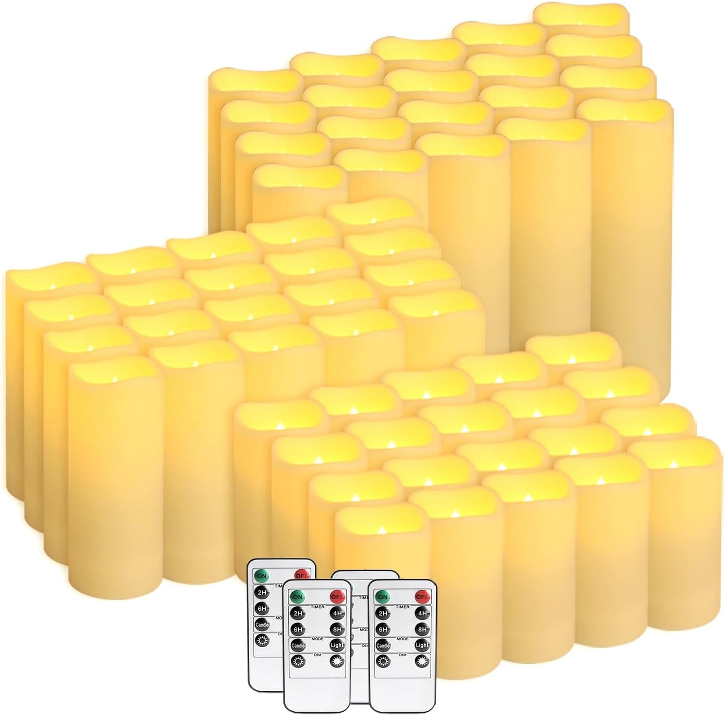 48-Pack LED Flameless Candles with Remote Control for Ambiance
