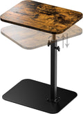 Side Table Sofa Tray for Couch Adjustable Height and Swivel
