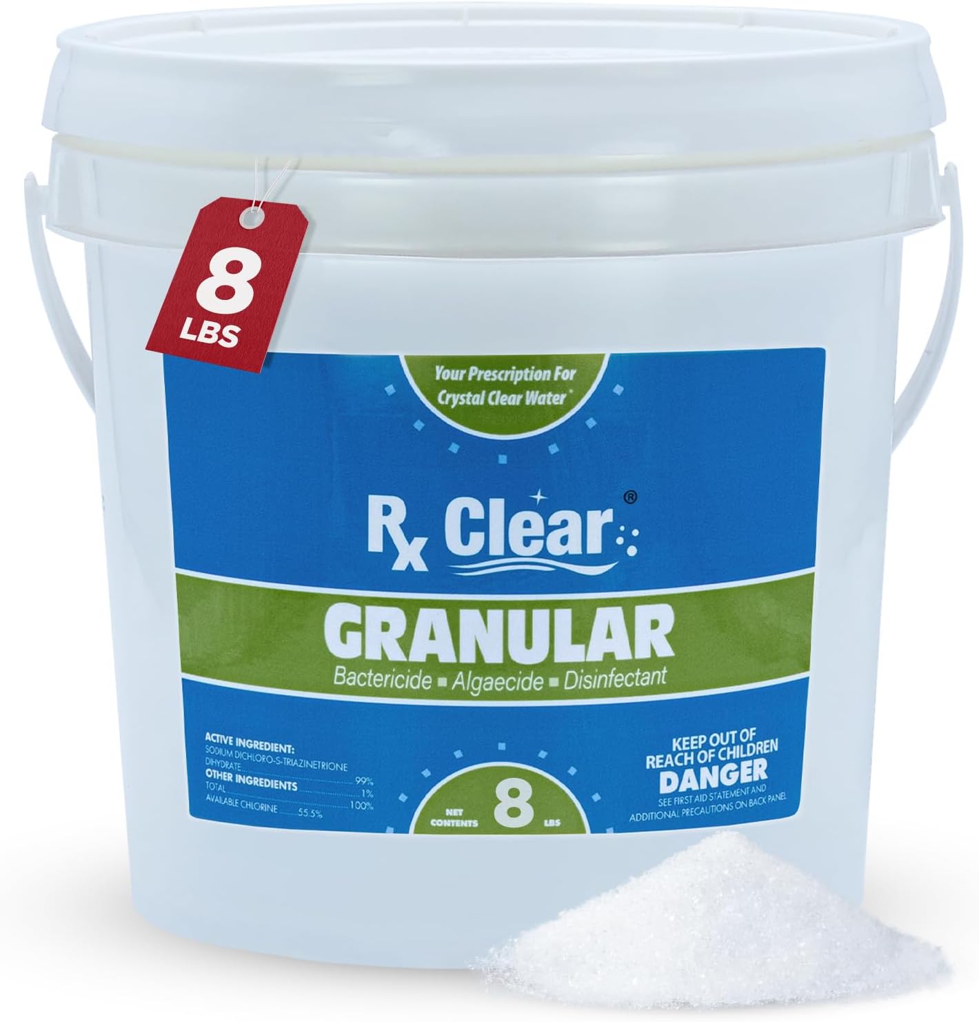 Rx Clear Granular Pool Chlorine for Safe Swimming & Disinfection