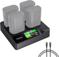 ACCSOON Toprig 4-Bay LP-E6 Battery Charger PD60W Fast Charger - Fast